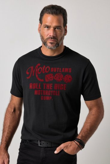 JP1880 851002 T-shirt med tryck på bröstet Svart TALL - TALL T-shirts - T-Shirts för Långa Män