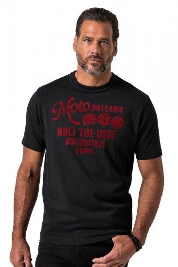 JP1880 851002 T-shirt med tryck på bröstet Svart TALL - TALL T-shirts - T-Shirts för Långa Män