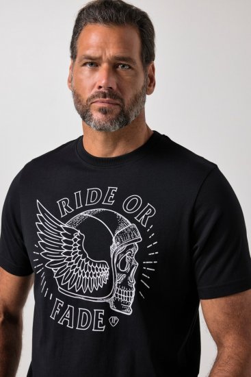JP1880 851008 T-shirt med tryck på bröstet Svart TALL - TALL T-shirts - T-Shirts för Långa Män