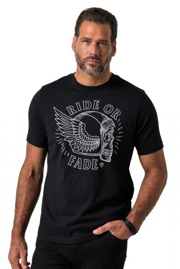 JP1880 851008 T-shirt med tryck på bröstet Svart TALL - TALL T-shirts - T-Shirts för Långa Män