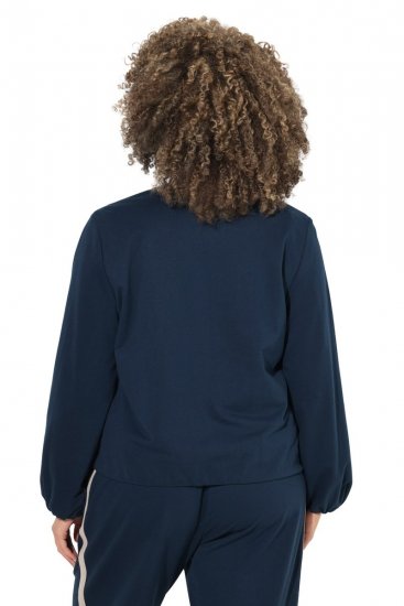 Ulla Popken 851040 Sweatjacka med dragkedja Mörkblå - Collegetröjor - Sweatshirts för kvinnor i stora storlekar