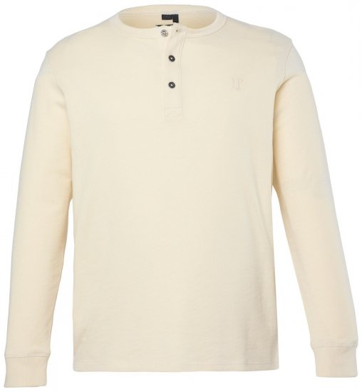 JP1880 851075 Långärmad Henley t-shirt Sandgrå TALL - TALL T-shirts - T-Shirts för Långa Män
