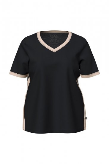 Ulla Popken 851245 Randig pyjamas Svart - Pyjamas/Loungewear - 