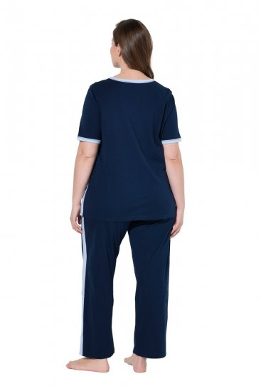 Ulla Popken 851245 Randig pyjamas Mörkblå - Pyjamas/Loungewear - 