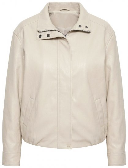 Ulla Popken 851329 Bikerjacka i skinnlook med dragkedja Taupe - Jackor - Damjackor i stora storlekar
