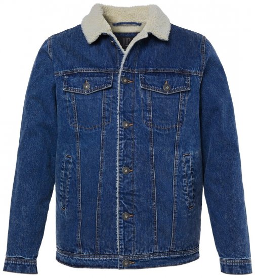 JP1880 851363 Jeansjacka med teddyfoder Denimblå TALL - TALL jackor - TALL jackor med extra ärmlängd