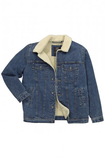 JP1880 851363 Jeansjacka med teddyfoder Denimblå - Jackor - Stora jackor - 2XL-12XL