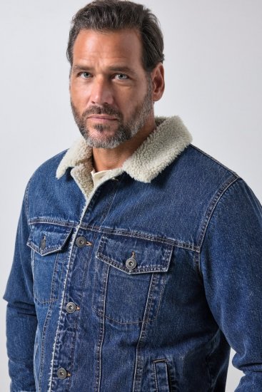 JP1880 851363 Jeansjacka med teddyfoder Denimblå TALL - TALL jackor - TALL jackor med extra ärmlängd