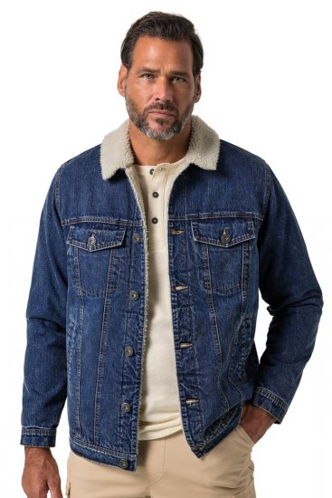 JP1880 851363 Jeansjacka med teddyfoder Denimblå TALL - TALL jackor - TALL jackor med extra ärmlängd