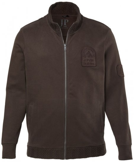 JP1880 851387 Sweatjacka med dragkedja Hasselnöt TALL - TALL tröjor - TALL sweatshirts för långa män
