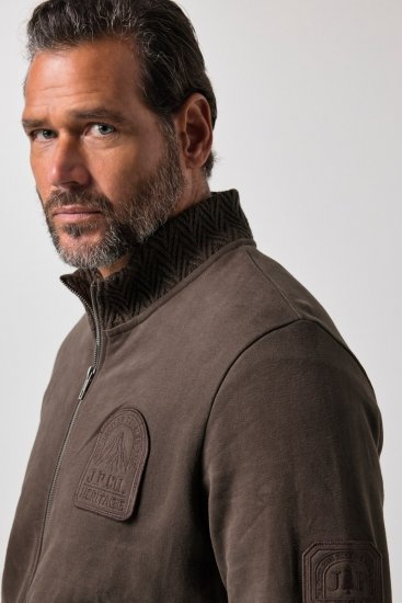JP1880 851387 Sweatjacka med dragkedja Hasselnöt TALL - TALL tröjor - TALL sweatshirts för långa män