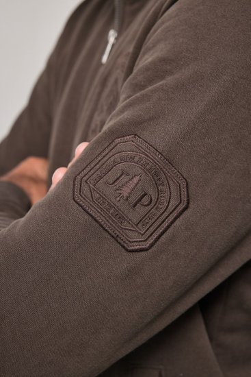 JP1880 851387 Sweatjacka med dragkedja Hasselnöt TALL - TALL tröjor - TALL sweatshirts för långa män