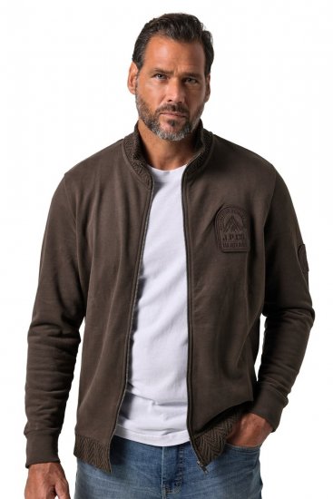 JP1880 851387 Sweatjacka med dragkedja Hasselnöt TALL - TALL tröjor - TALL sweatshirts för långa män