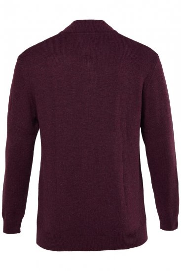 JP1880 851428 Stickad tröja med dragkedja i kragen Plommon TALL - TALL tröjor - TALL sweatshirts för långa män