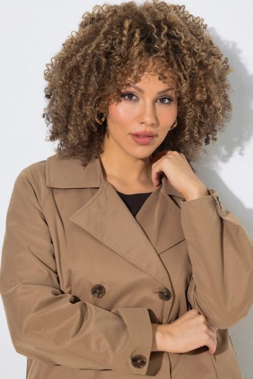 Ulla Popken 851435 Trenchcoat Brun - Kappor - Kappor i stora storlekar