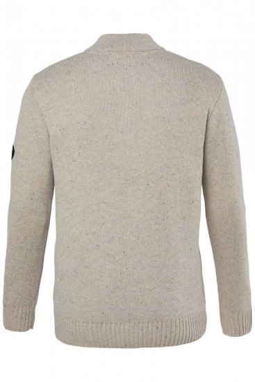 JP1880 851436 Stickad tröja med knappar i kragen Nötbrun TALL - TALL tröjor - TALL sweatshirts för långa män