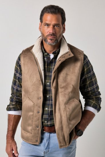 JP1880 851516 Mockaväst med teddyfoder Beige - Jackor - Stora jackor - 2XL-12XL