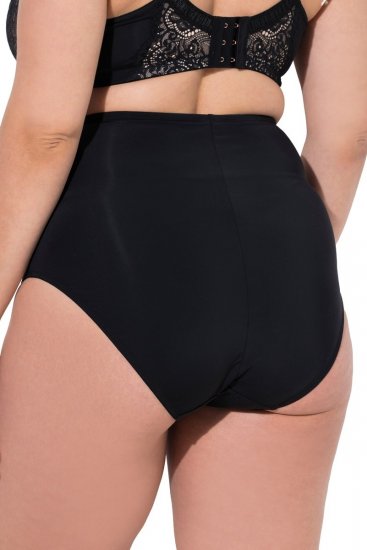 Ulla Popken 851700 Rutiga trosor med hög midja och spets Svart - Trosor - 