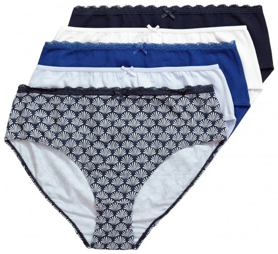 Ulla Popken 851730 Mönstrade trosor 5-pack Ljusblå - Trosor - 