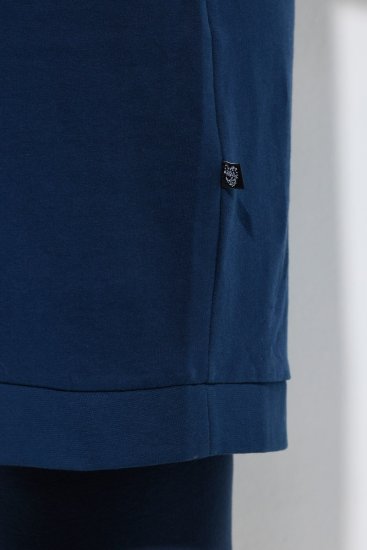 Ulla Popken 851749 Rutig mysklänning med huva Mörkblå - Pyjamas/Loungewear - 