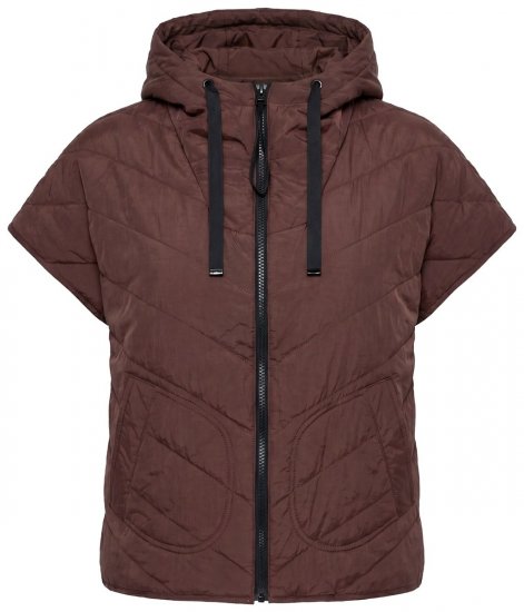 Ulla Popken 851785 Oversize quiltad väst med huva Brun - Västar - 