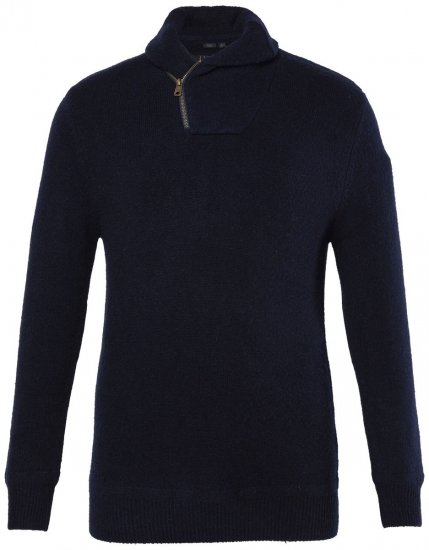 JP1880 851795 Stickad tröja med sjalkrage Mörkblå TALL - TALL tröjor - TALL sweatshirts för långa män