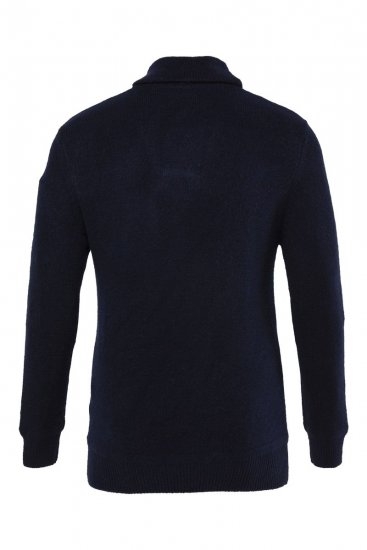 JP1880 851795 Stickad tröja med sjalkrage Mörkblå TALL - TALL tröjor - TALL sweatshirts för långa män