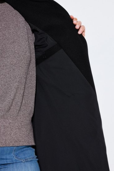 Ulla Popken 851827 Utsvängd kappa i ullook Svart - Kappor - Kappor i stora storlekar
