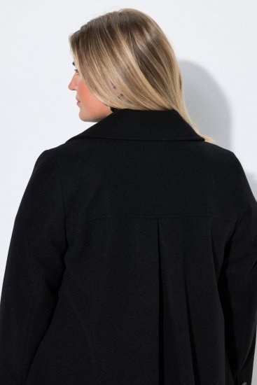 Ulla Popken 851827 Utsvängd kappa i ullook Svart - Kappor - Kappor i stora storlekar