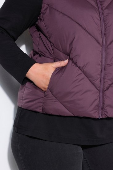 Ulla Popken 851833 Quiltad väst med ståkrage Brun - Västar - 