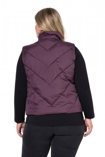 Ulla Popken 851833 Quiltad väst med ståkrage Brun - Västar - 