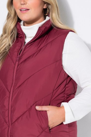 Ulla Popken 851833 Quiltad väst med ståkrage Röd - Västar - 