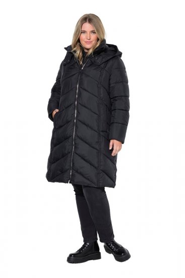Ulla Popken 851842 Vadderad kappa Svart - Kappor - Kappor i stora storlekar