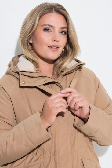 Ulla Popken 852028 Parkas Beige - Kappor - Kappor i stora storlekar