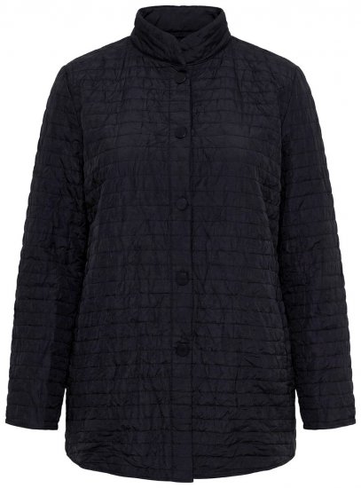 Ulla Popken 852076 Quiltad crêpejacka med ståkrage Svart - Jackor - Damjackor i stora storlekar