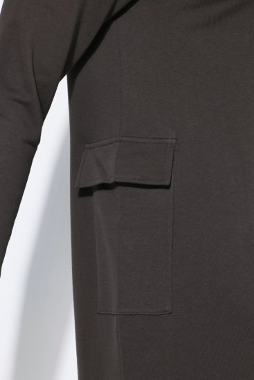 Ulla Popken 852456 Sweatklänning med polokrage Mörkbrun - Sweatklänningar - 