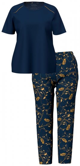 Ulla Popken 852577 Mönstrad pyjamas Mörkblå - Pyjamas/Loungewear - 