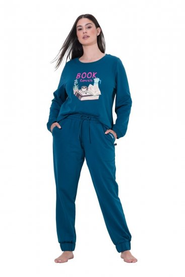 Ulla Popken 852725 Mysbyxor Petrol - Pyjamas/Loungewear - 
