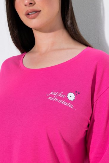 Ulla Popken 852747 Långärmad pyjamasöverdel Rosa - Pyjamas/Loungewear - 