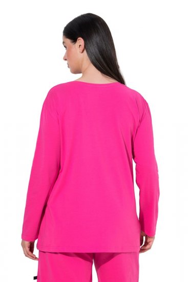 Ulla Popken 852747 Långärmad pyjamasöverdel Rosa - Pyjamas/Loungewear - 