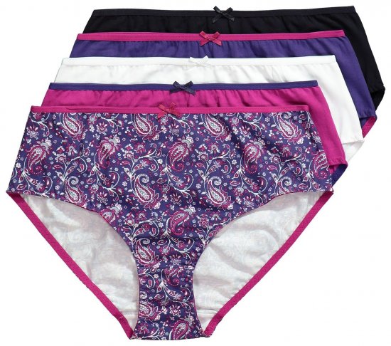 Ulla Popken 852935 Blommiga trosor 5-pack Kungsblå - Trosor - 