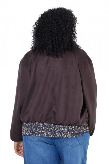 Ulla Popken 853792 Jacka i mockaimitation Brun - Jackor - Damjackor i stora storlekar