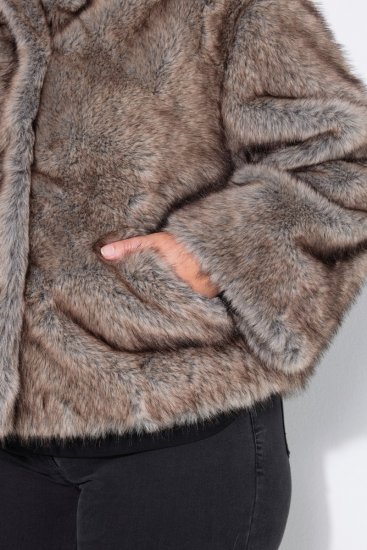 Ulla Popken 854617 Jacka i fuskpäls Beige - Jackor - Damjackor i stora storlekar