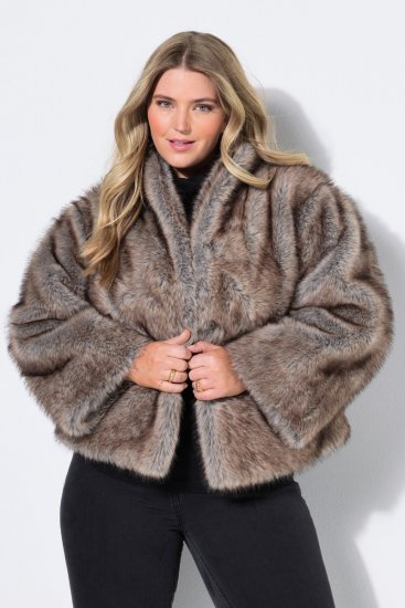 Ulla Popken 854617 Jacka i fuskpäls Beige - Jackor - Damjackor i stora storlekar