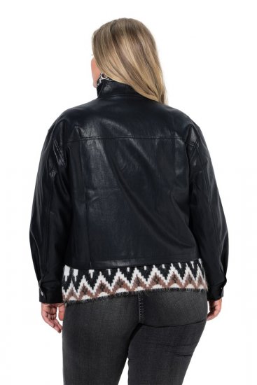 Ulla Popken 854795 Bikerjacka i skinnimitation Svart - Jackor - Damjackor i stora storlekar
