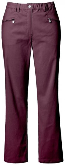 Ulla Popken 854987 Varma stretchbyxor med komfortlinning Aubergine - Tygbyxor - Vida byxor för kvinnor i plusstorlek