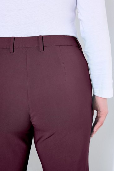 Ulla Popken 854987 Varma stretchbyxor med komfortlinning Aubergine - Tygbyxor - Vida byxor för kvinnor i plusstorlek