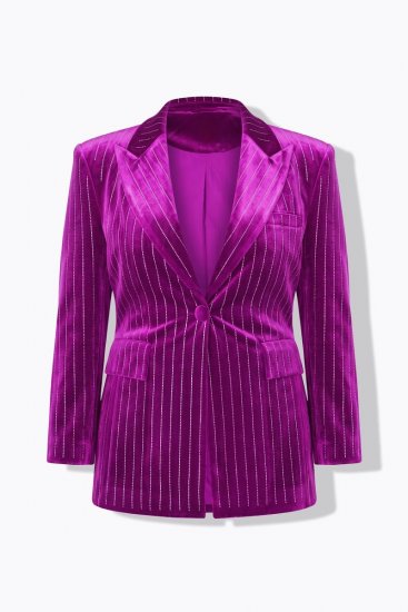 Ulla Popken 855499 Sammetskavaj med strass Magenta - Kavajer - Damkavajer i stora storlekar