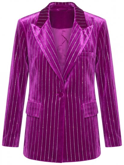 Ulla Popken 855499 Sammetskavaj med strass Magenta - Kavajer - Damkavajer i stora storlekar