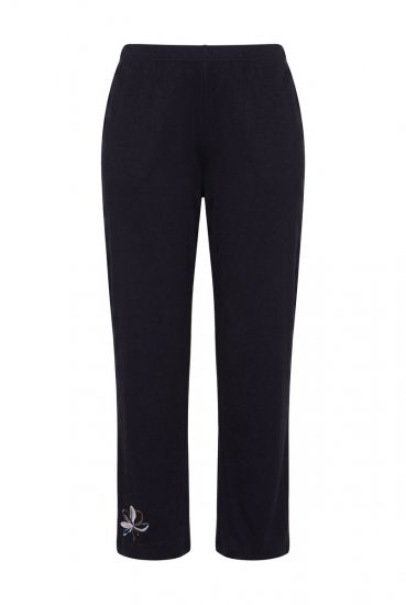 Ulla Popken 856134 Blommig pyjamas Svart - Pyjamas/Loungewear - 